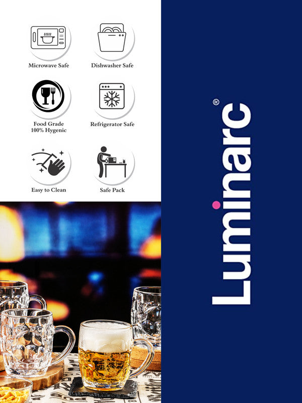 Clear Glass Britamia Beer Mug Set of 4pcs