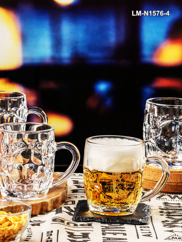 Clear Glass Britamia Beer Mug Set of 4pcs