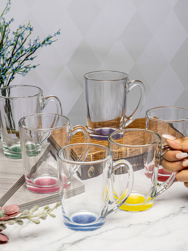 Clear Glass Morning Rainbow Mug Set of 6pcs