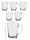 Clear Glass Morning Rainbow Mug Set of 6pcs