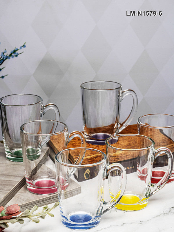 Clear Glass Morning Rainbow Mug Set of 6pcs