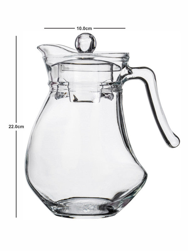 Clear Glass Water Jug with Lid