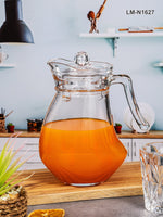 Clear Glass Water Jug with Lid