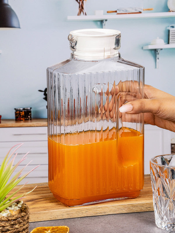 Clear Glass Water Jug with Lid