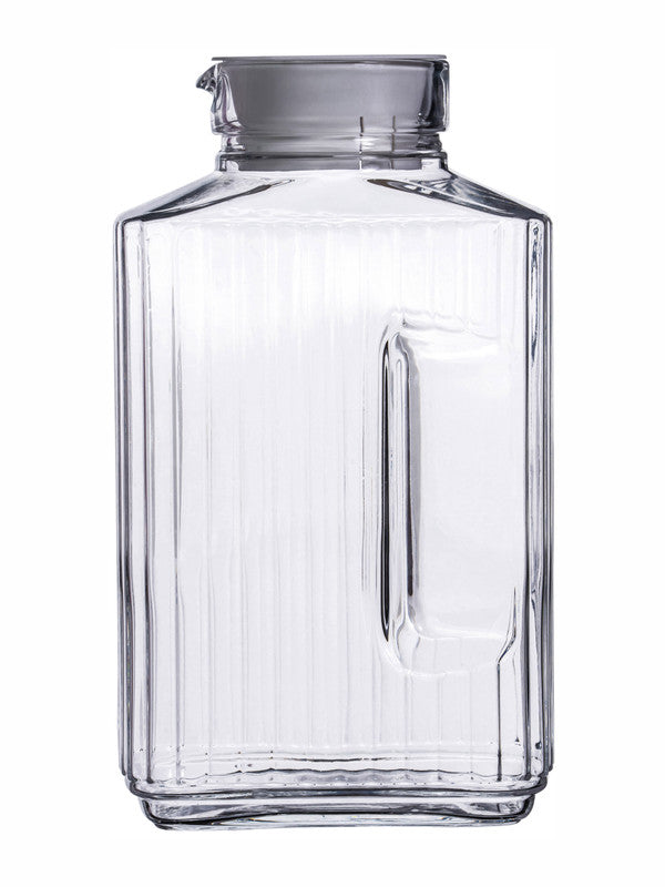 Clear Glass Water Jug with Lid