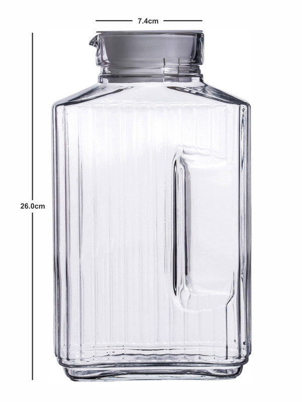 Clear Glass Water Jug with Lid