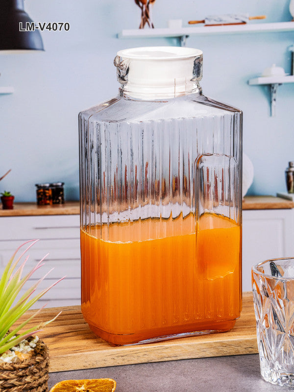 Clear Glass Water Jug with Lid