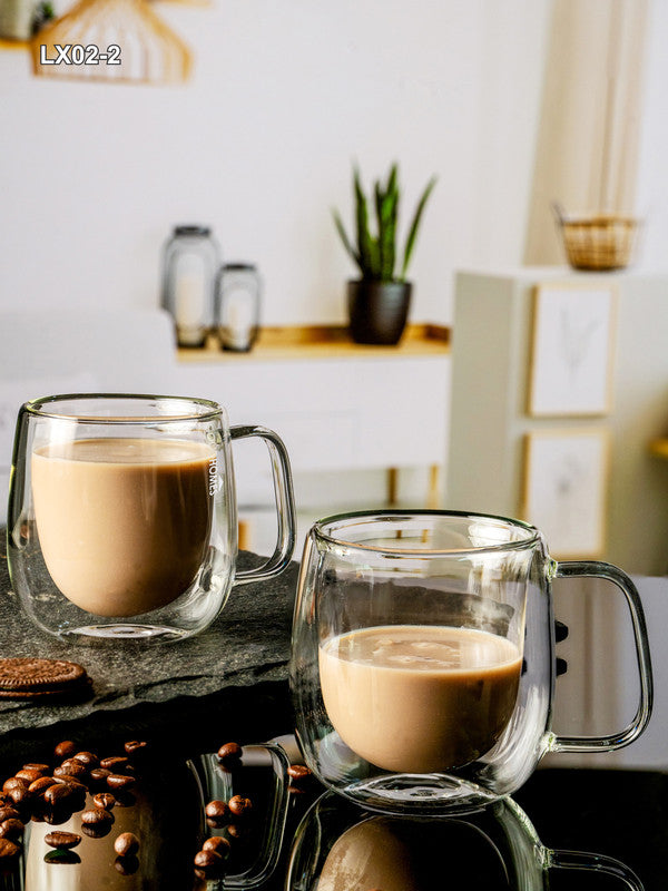 Double Wall Glass Tea/Coffee Mug Set of 2pcs