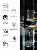 Glass Coffee Mug with Color Handle Set of 4pcs