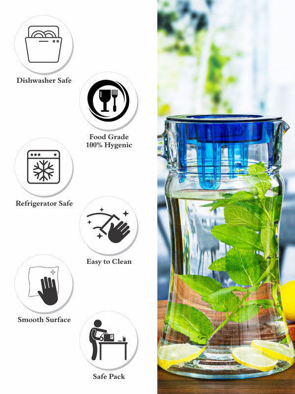 Water Server Glass Jug with Lid