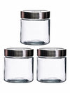 Clear Glass Storage Jar Set with Lid of 3pcs