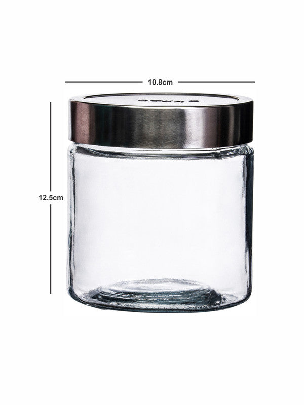Clear Glass Storage Jar Set with Lid of 3pcs