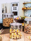 Clear Glass Storage Jar Set with Lid of 3pcs