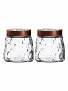 Clear Glass Storage Jar Set with Lid of 2pcs