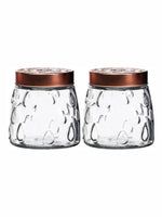 Clear Glass Storage Jar Set with Lid of 2pcs