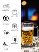 Clear Glass Vesca Beer Mug Set of 2pcs
