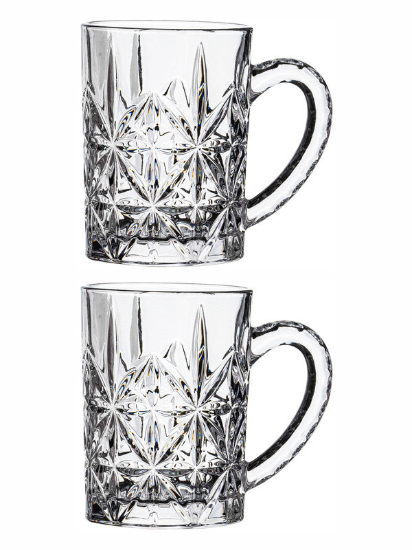 Clear Glass Scala Beer Mug Set of 2pcs
