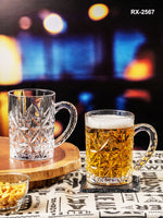 Clear Glass Scala Beer Mug Set of 2pcs