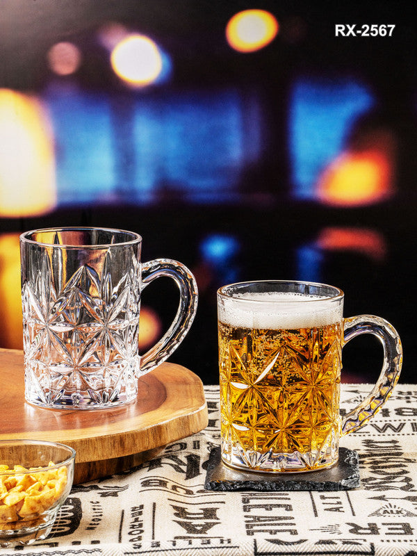 Clear Glass Scala Beer Mug Set of 2pcs
