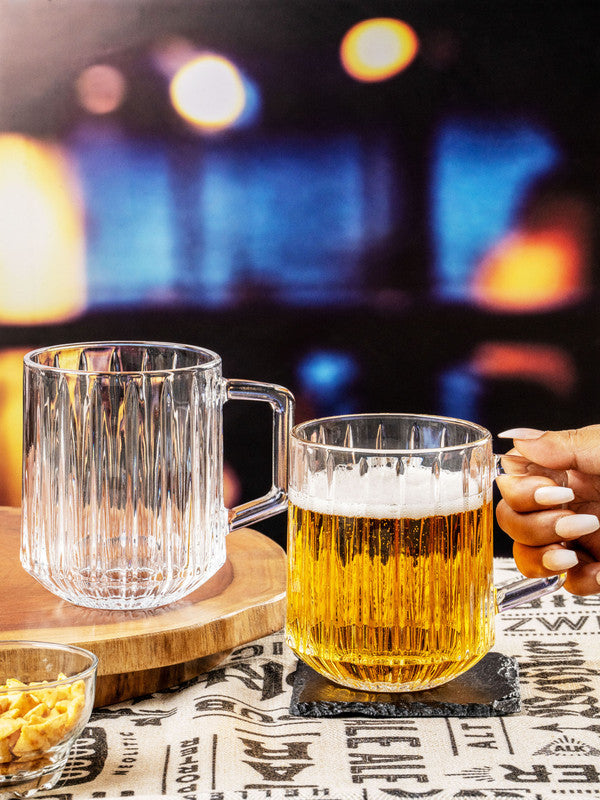 Clear Glass Vesca Beer Mug Set of 2pcs