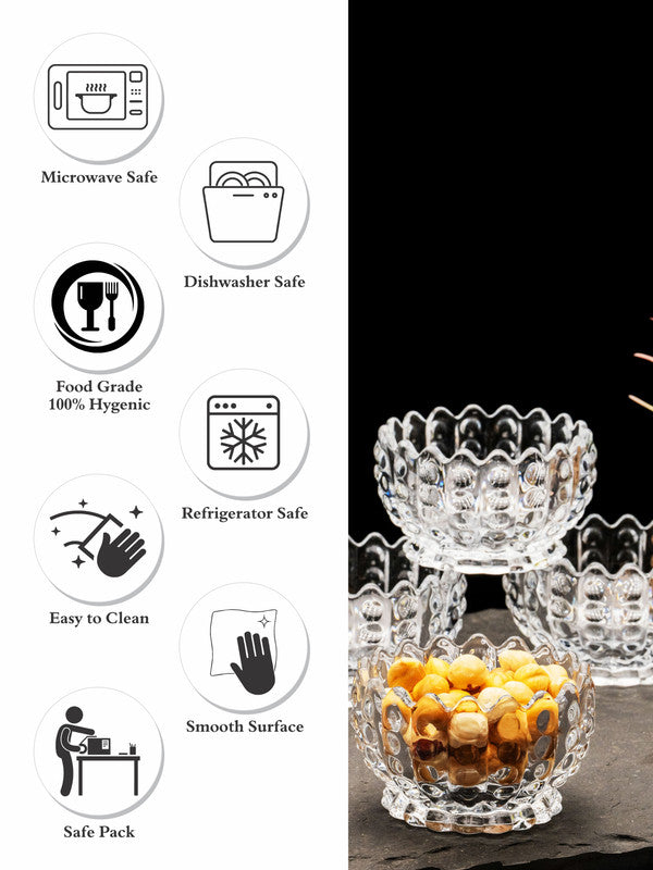 Clear Glass Stella Bowl Set of 6pcs