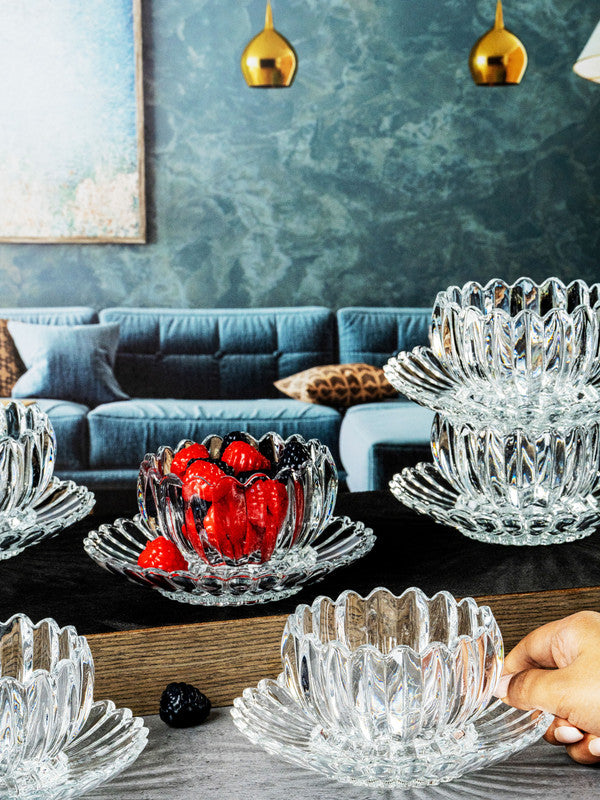 Clear Glass Eva Serving Set of 12pcs