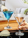 Clear Glass Tulip Martini Stem Glass set of 4pcs