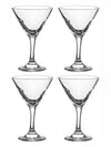 Clear Glass Tulip Martini Stem Glass set of 4pcs