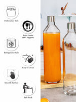 Clear Glass Summer Bottle Set of 4pcs
