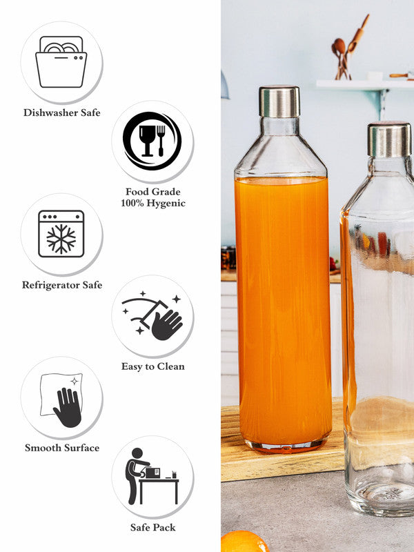 Clear Glass Summer Bottle Set of 4pcs