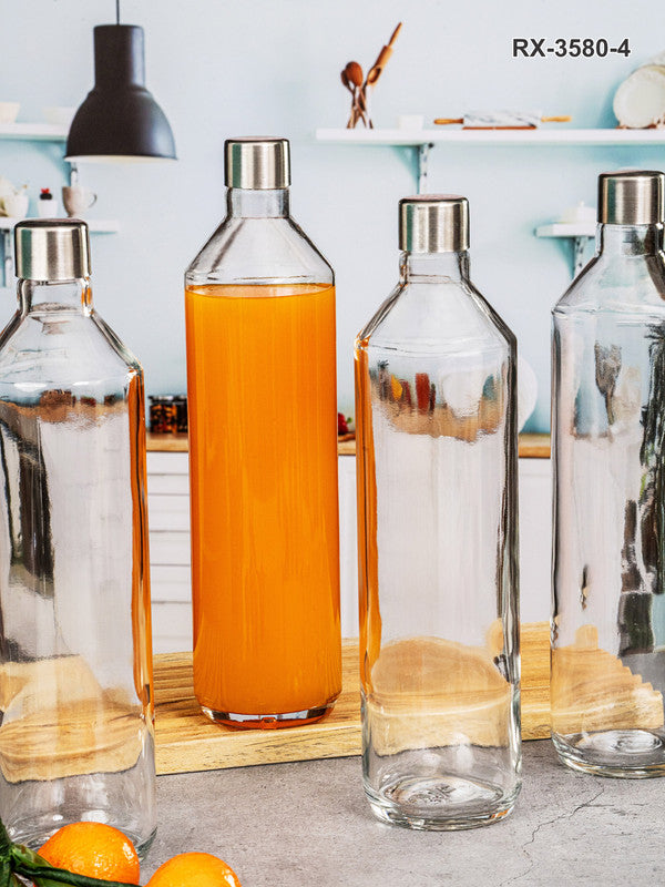 Clear Glass Summer Bottle Set of 4pcs