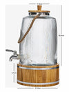 Clear Glass Zia Dispenser with Wooden Stand & Lid