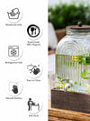 Clear Glass Amara Dispenser with Wooden Stand & Lid
