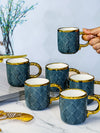 Porcelain Coffee/Tea Gold Design Mug Set of 6pcs