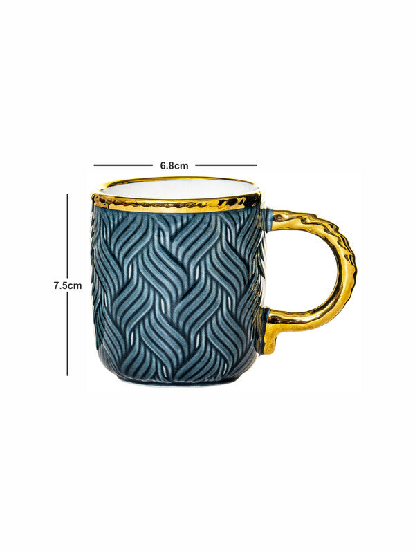 Porcelain Coffee/Tea Gold Design Mug Set of 6pcs