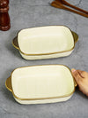 Porcelain Rectangle platter set of 2pcs