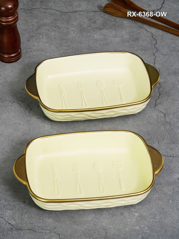 Porcelain Rectangle platter set of 2pcs
