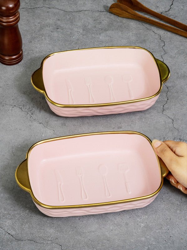 Porcelain Rectangle platter set of 2pcs