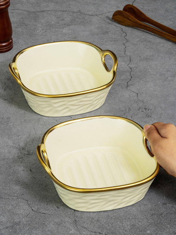 Porcelain Square serving bowl set of 2pcs