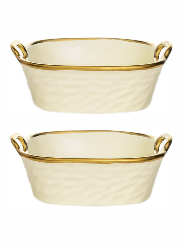 Porcelain Square serving bowl set of 2pcs
