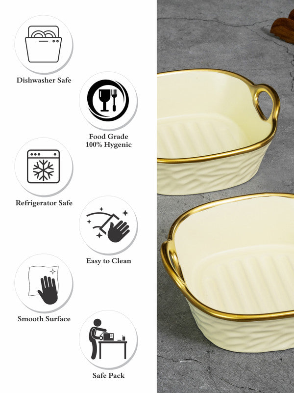 Porcelain Square serving bowl set of 2pcs