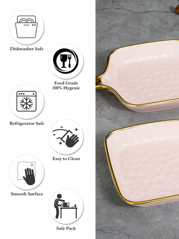 Porcelain Rectangle platter set of 2pcs