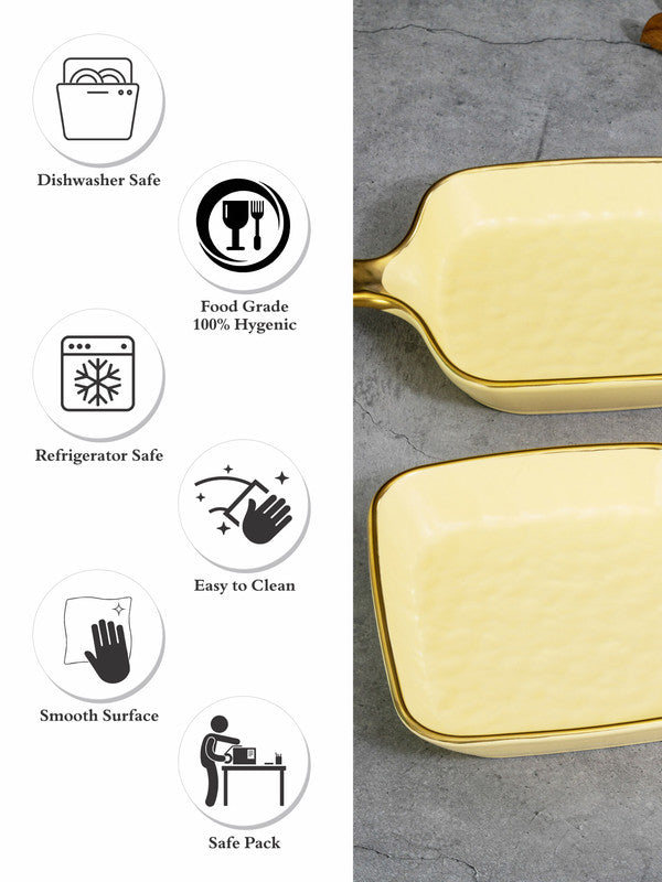 Porcelain Rectangle platter set of 2pcs