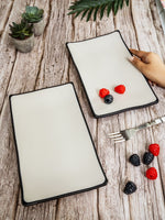 Servewell Double Toned Serving Rect. Platter (Set of 2pcs) 27cm - Brown Terraclay