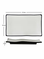 Servewell Double Toned Serving Rect. Platter (Set of 2pcs) 27cm - Brown Terraclay