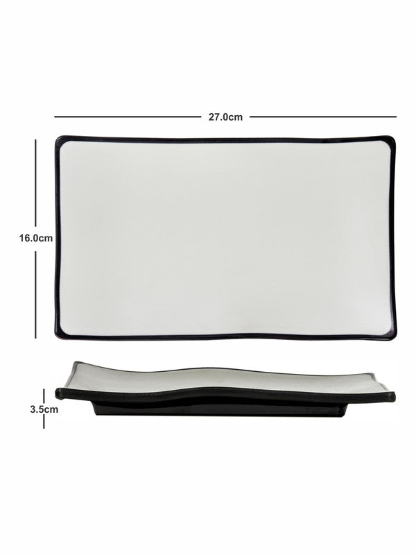 Servewell Double Toned Serving Rect. Platter (Set of 2pcs) 27cm - Brown Terraclay