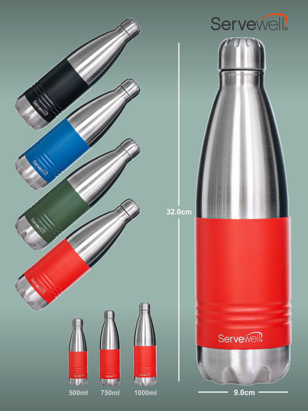 INDUS - 1000 ML ( Twin st. ) RED 1pc SS Vacuum Bottle
