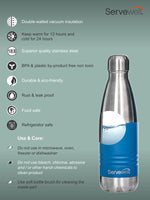 INDUS - 500 ML ( Twin st. ) BLUE 1pc SS Vacuum Bottle
