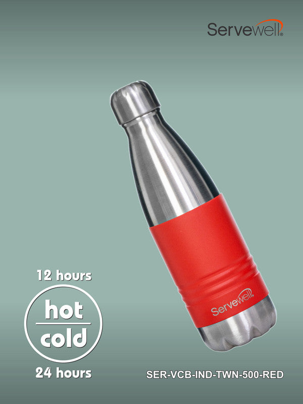 INDUS - 500 ML ( Twin st. ) RED 1pc SS Vacuum Bottle