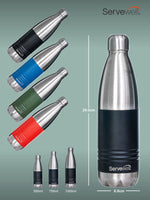 INDUS - 750 ML ( Twin st. ) BLACK 1pc SS Vacuum Bottle